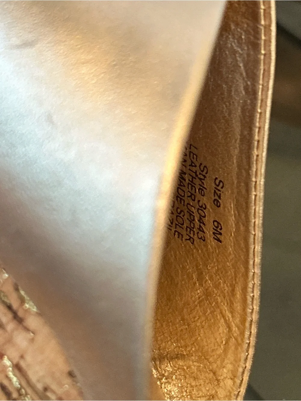 Lilly Pulitzer Metallic Gold Cork Wedge Sandals size 6